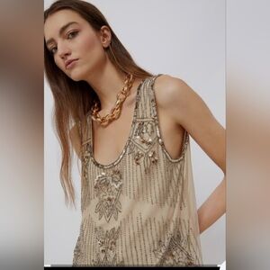 LIU JO EMBROIDERED TULE CAMISOLE SIZE X SMALL